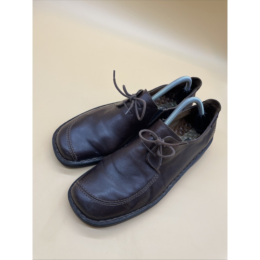 Josef Seibel Women Dark Brown Leather Oxford Shoe Size 43 US 11 Side Lace - Picture 2 of 9